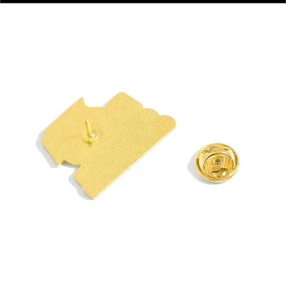 COFFEE and books metal enamel resin pin teacher gift - Picture 2 of 4